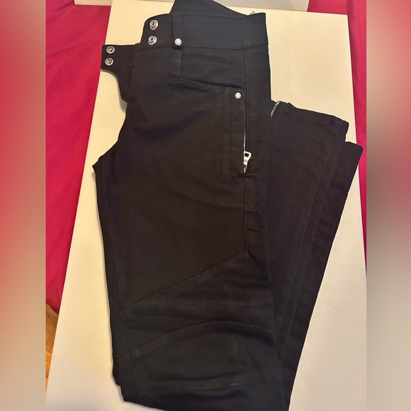 BALMAIN black skinny moto denim jeans - Picture 5 of 13